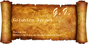 Golobics Izrael névjegykártya